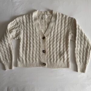 H&M Cream Cable Knit Cardigan
